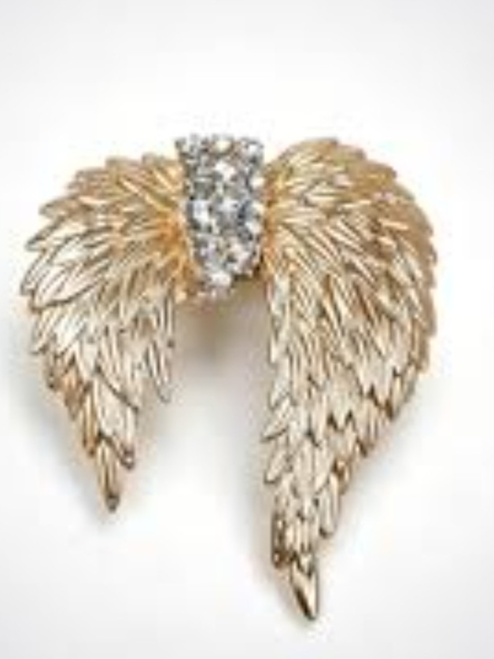 LOLALAN Gold-tone Angel Wing Brooch w/ CenterAccent $30 EUC